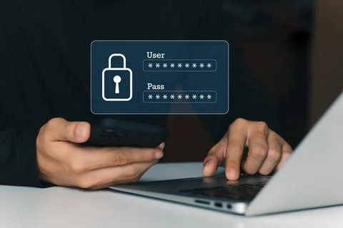 Cyber security internet and networking concept. information security and encr Stock Photos