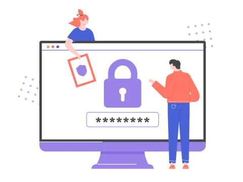 Cyber security on the Internet. Stockillustratie