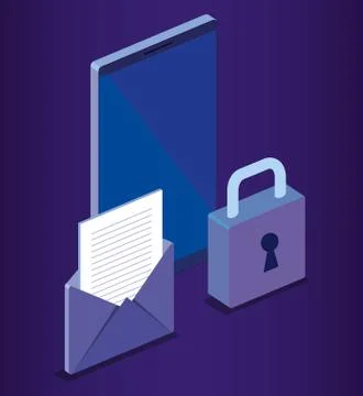 Cyber security isometrics icons Stock Illustration