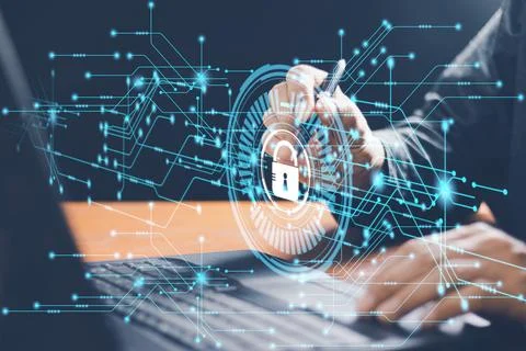 Cyber security IT engineer working on protecting network against cyberattac.. Stock Photos