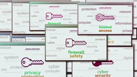 Cyber security with key symbol pop up wi... | Stock Video | Pond5