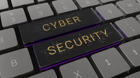 Cyber security keyboard password access Data Information internet Security cyber Stock Footage 263914927