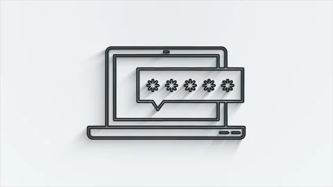 Cyber security line shadow icon with shield and check mark. Security concept Video stock 153869412