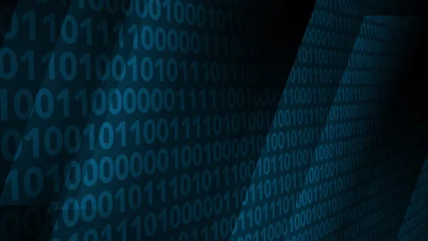 Cyber security lines of binary code abstract background for technology news Stock Footage 260421329