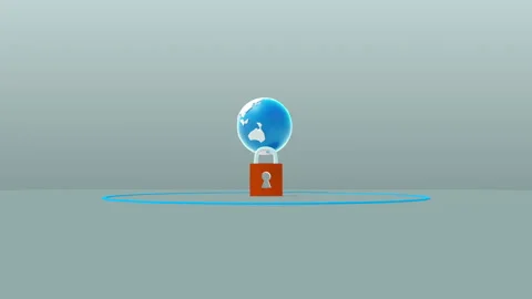 Cyber security lock and globe 스톡 동영상 138667774