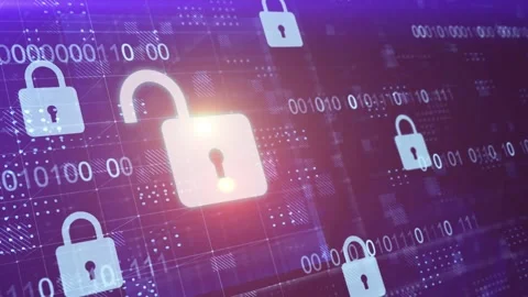 Cyber security lock that is being decoded using a ransomware. Stock Footage 237737962