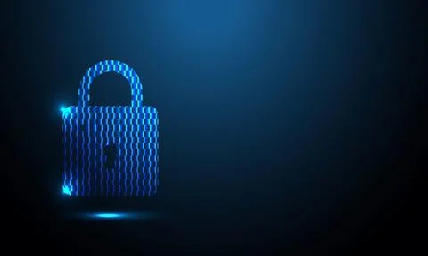 Cyber Security Lock Data Privacy Technology Background Stock Illustration