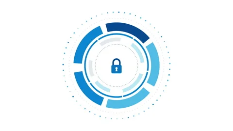 Cyber Security Lock HUD Stock Footage 347921884