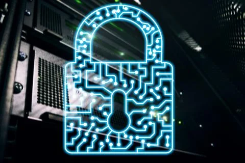Cyber Security lock icon Information Privacy Data Protection internet and Tec Illustrazione stock