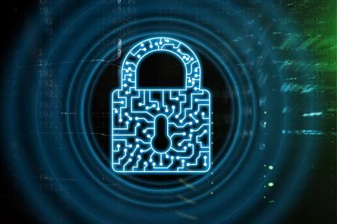 Cyber Security lock icon Information Privacy Data Protection internet and Tec Stock Photos