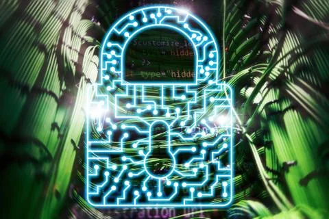 Cyber Security lock icon Information Privacy Data Protection internet and Tec Stock Photos