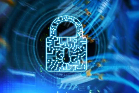 Cyber Security lock icon Information Privacy Data Protection internet and Stock Photos