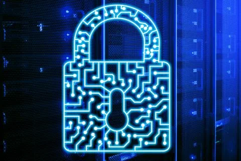 Cyber Security lock icon Information Privacy Data Protection internet and Stock Photos