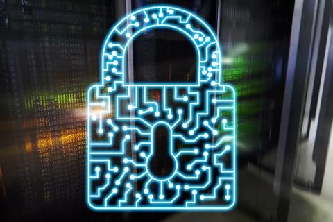 Cyber Security lock icon Information Privacy Data Protection internet and Stock Photos