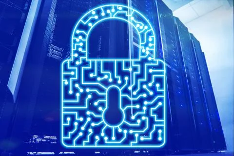 Cyber Security lock icon Information Privacy Data Protection internet and Tec Stock Photos