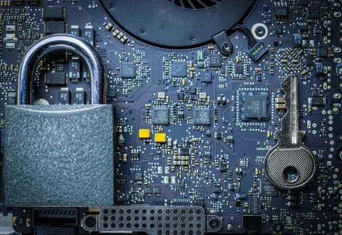 Cyber security lock. Security computer Data Internet protection with lock, ke Stock-Fotos