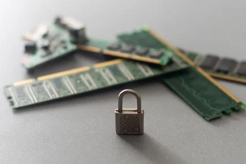 Cyber security lock. Security computer Data Internet protection with lock, key Stock Photos