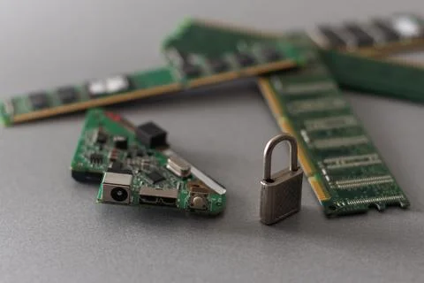 Cyber security lock. Security computer Data Internet protection with lock, key Foto stock