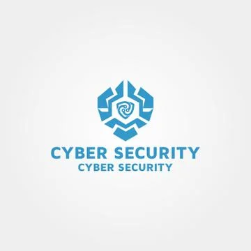 Cyber security logo design template idea and inspiration Stock Illustration