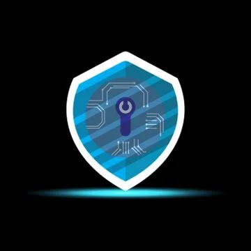Cyber security logo icon graphic Stock Illustration