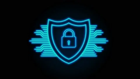 Cyber security logo with shield and check mark. Security shield. Motion graphics Stock-Footage 158830836