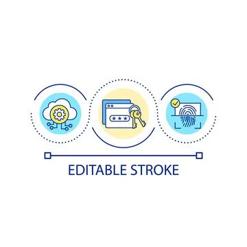 Cyber security loop concept icon Stock Illustration