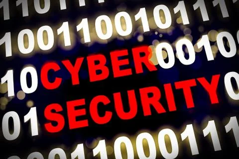 Cyber security with machine code around the word Stock Photos