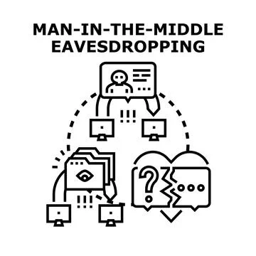 Cyber security man in the middle attack concept Stock Illustration