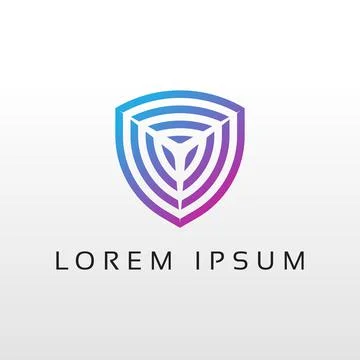 Cyber Security Modern and simple logo design. Information and network protection Stock Illustration
