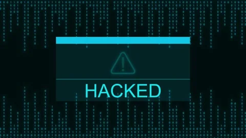 Cyber security modern technology hacked warning Stock Footage 296517520