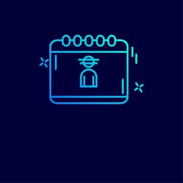 Cyber security neon icon with blue background 스톡 일러스트