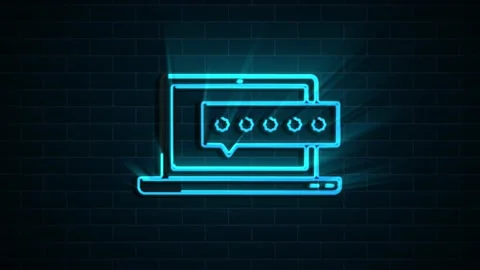 Cyber security neon icon on dark background. Security concept. Motion graphics. Vídeos de archivo 153824411