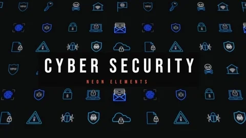 Cyber Security Neon Icons Catálogo de After Effects
