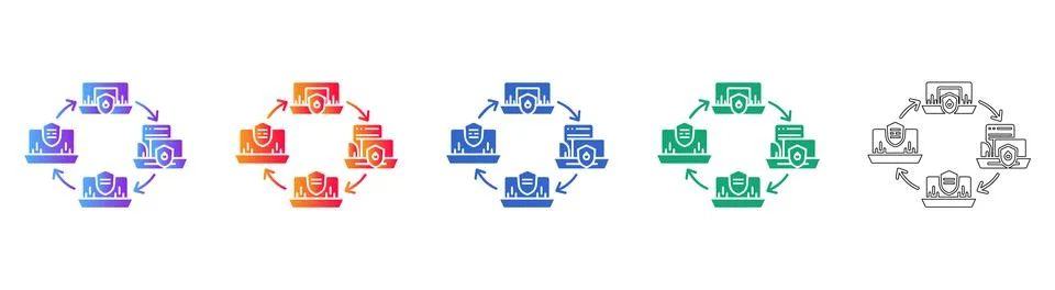Cyber Security Network Cycle Illustrazione stock