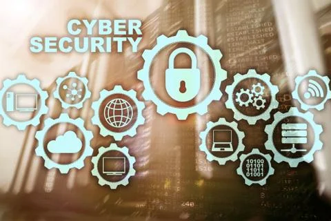 Cyber Security Network. Data Protection Privacy Concept on datacenter backgro Stockfoto's
