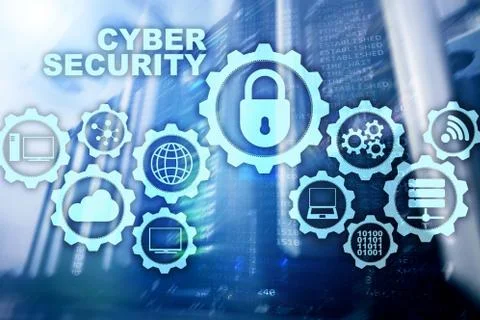 Cyber Security Network. Data Protection Privacy Concept on datacenter background Stock Photos