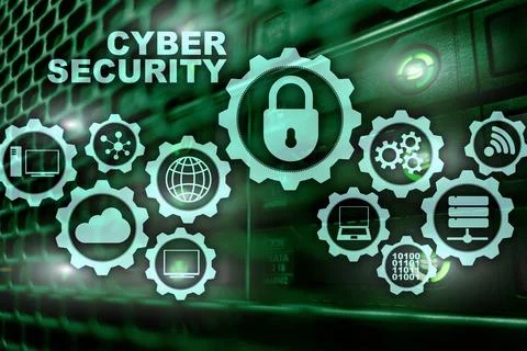 Cyber Security Network. Data Protection Privacy Concept on datacenter background Stock Photos