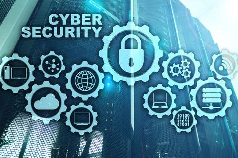 Cyber Security Network. Data Protection Privacy Concept on datacenter background Stock Photos