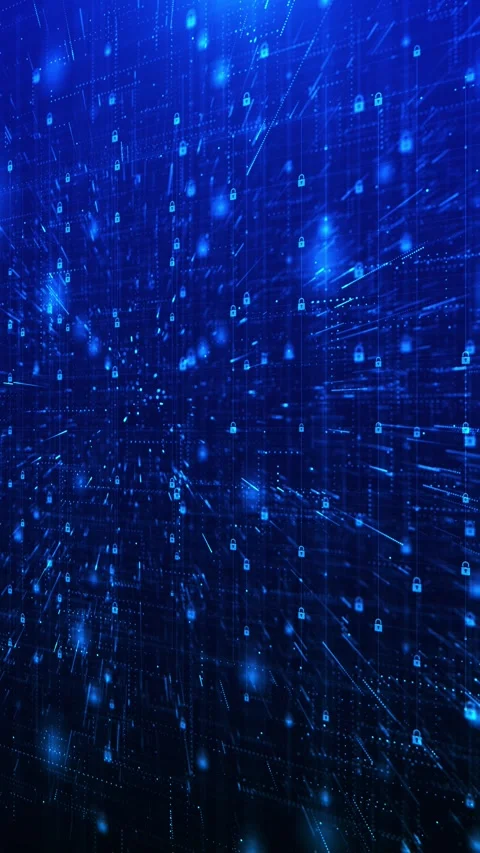 Cyber Security Network with Digital Padlock Symbols Stock Footage 341365648