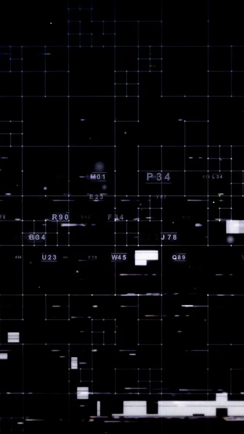 Cyber Security Network, Glitch Signal Connection Stock Footage 297810192