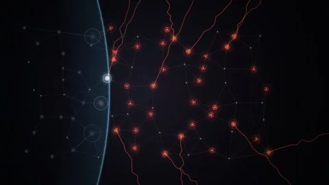 Cyber Security Network Nodes Shut Down by Scan Hardening Animation 動画素材 347127232