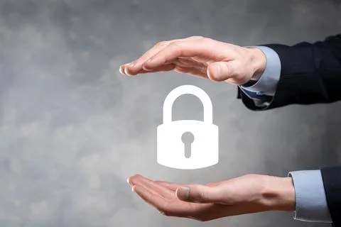 Cyber security network. Padlock icon and internet technology networking. Busi 스톡 사진