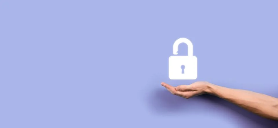Cyber security network. Padlock icon and internet technology networking. Busi Stock Photos