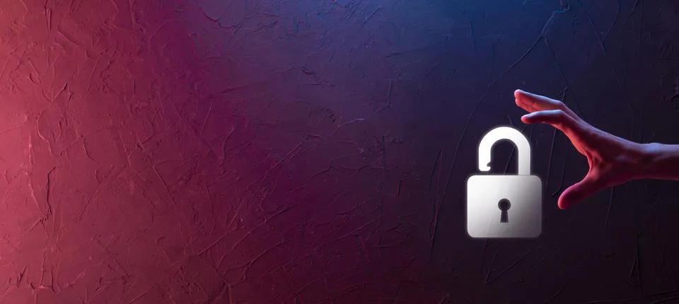 Cyber security network. Padlock icon and internet technology networking. Busi Stock Photos