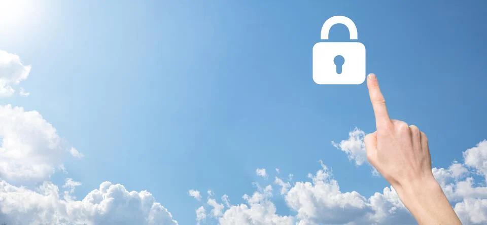 Cyber security network. Padlock icon and internet technology networking. Busi 写真素材