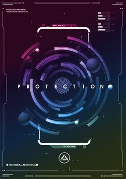 Cyber security. Online information protect, internet digital technology bac.. Stock Illustration