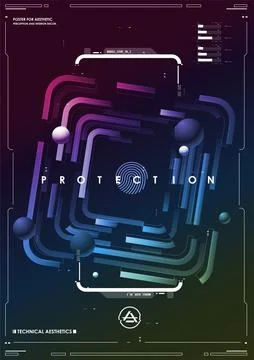 Cyber security. Online information protect, internet digital technology bac.. Stock Illustration