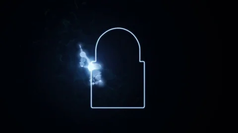 Cyber security or network protection with lock icon Stock Footage 83918523