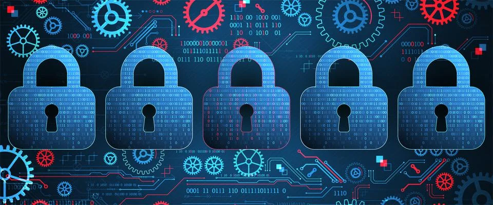 Cyber security or network protection.  System privacy. Illustration