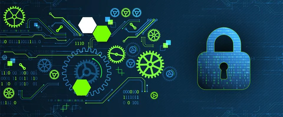 Cyber security or network protection.  System privacy. Illustration